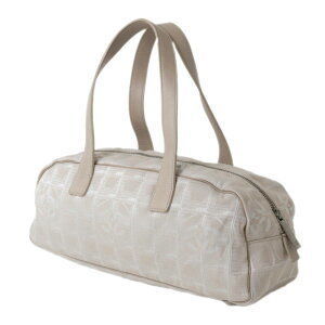 CHANEL Travel Boston Bag Beige Nylon
